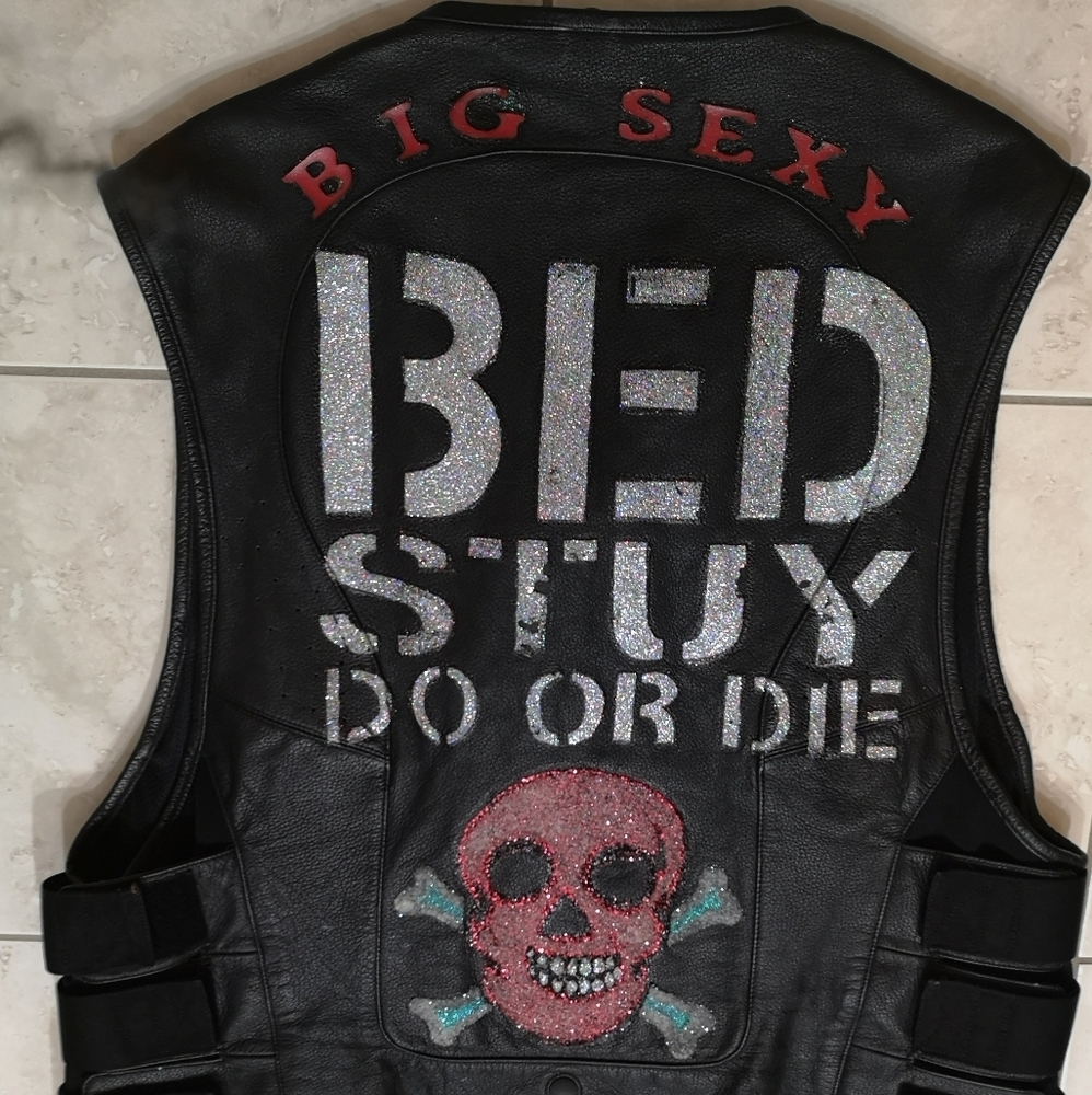 80s Black Leather Terminator Tactical Motorcycle Biker Vest